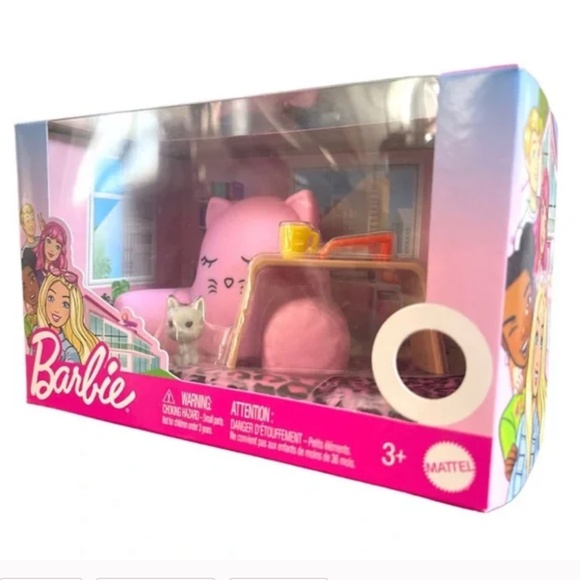 Barbie pandemic accessories pack - work from home - NIB - cat tray blanket chair - Picture 4 of 4